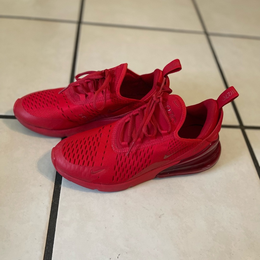 Nike Kids Red Air-cushioned Sneakers